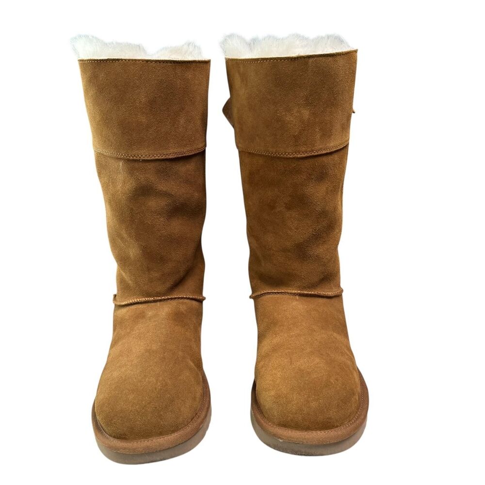 Koolaburra By‎ UGG Boots Andrah Tall Suede Chestnut Womens 8 Bow 1105791 - Picture 4 of 7